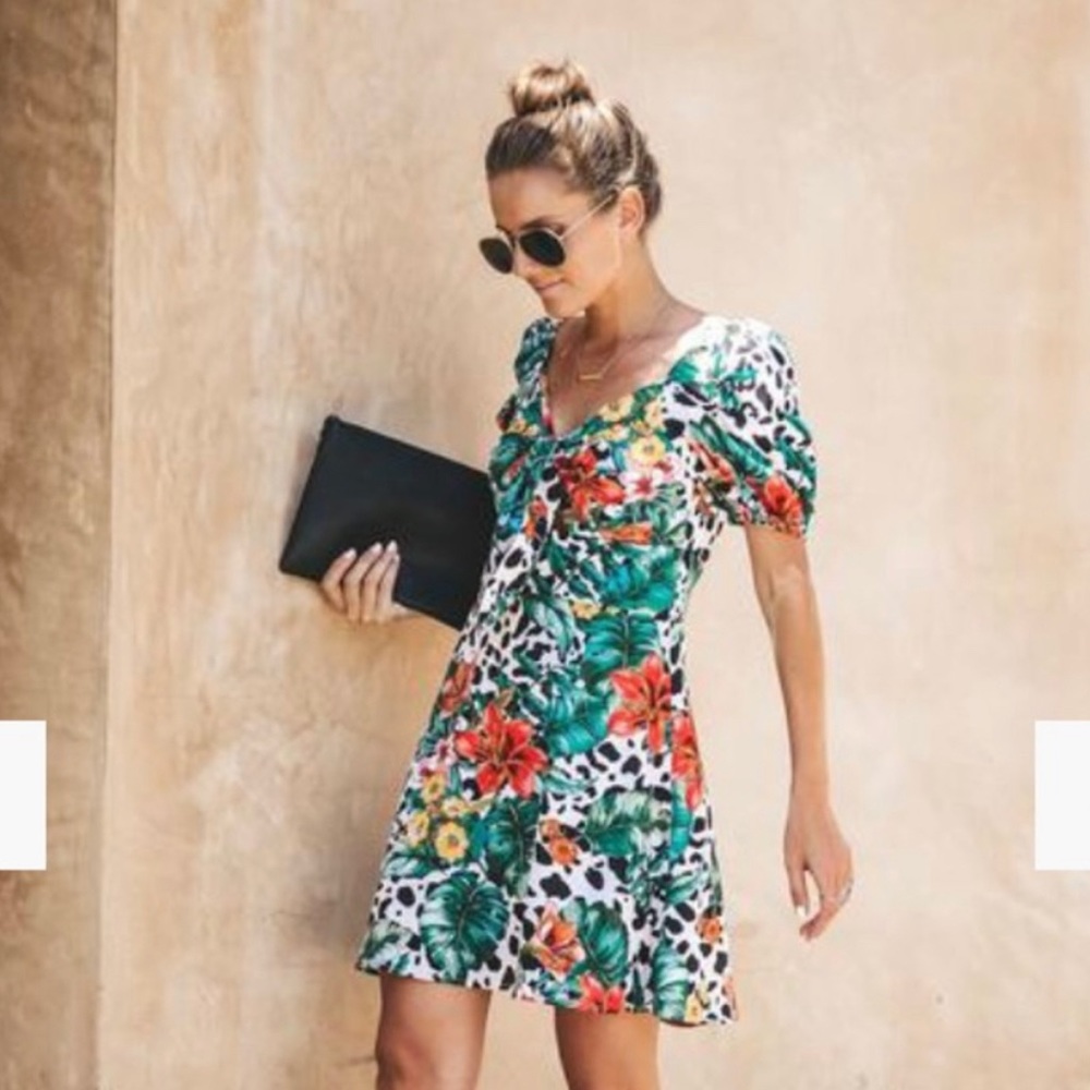 Vici mixed print dress
